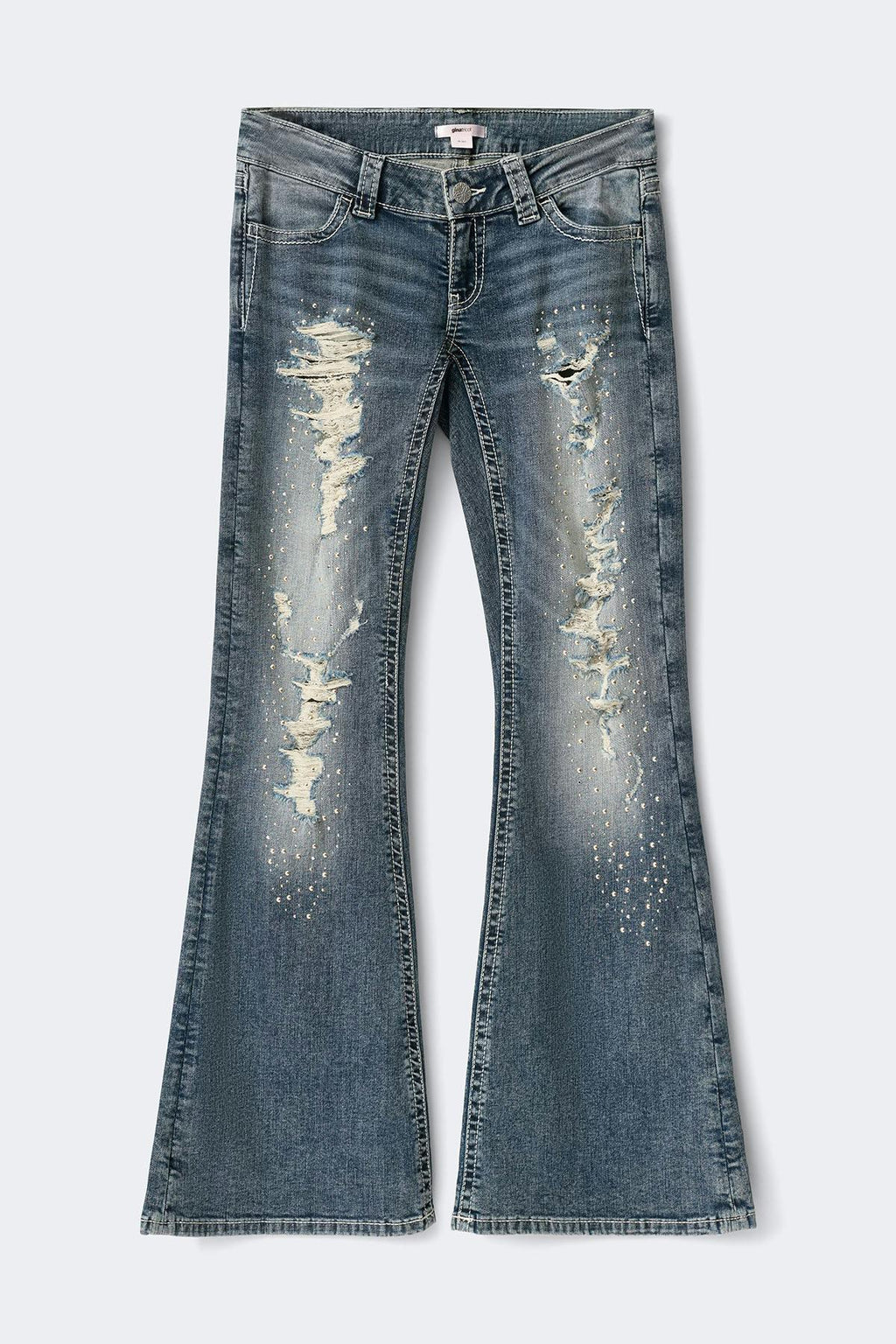 14+ sparkle low flare jeans