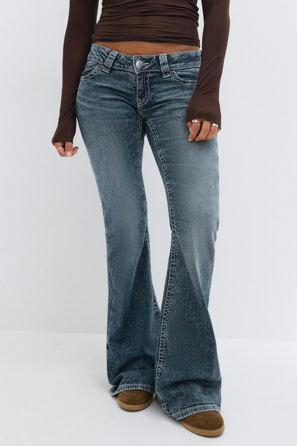 14+ sparkle low flare jeans