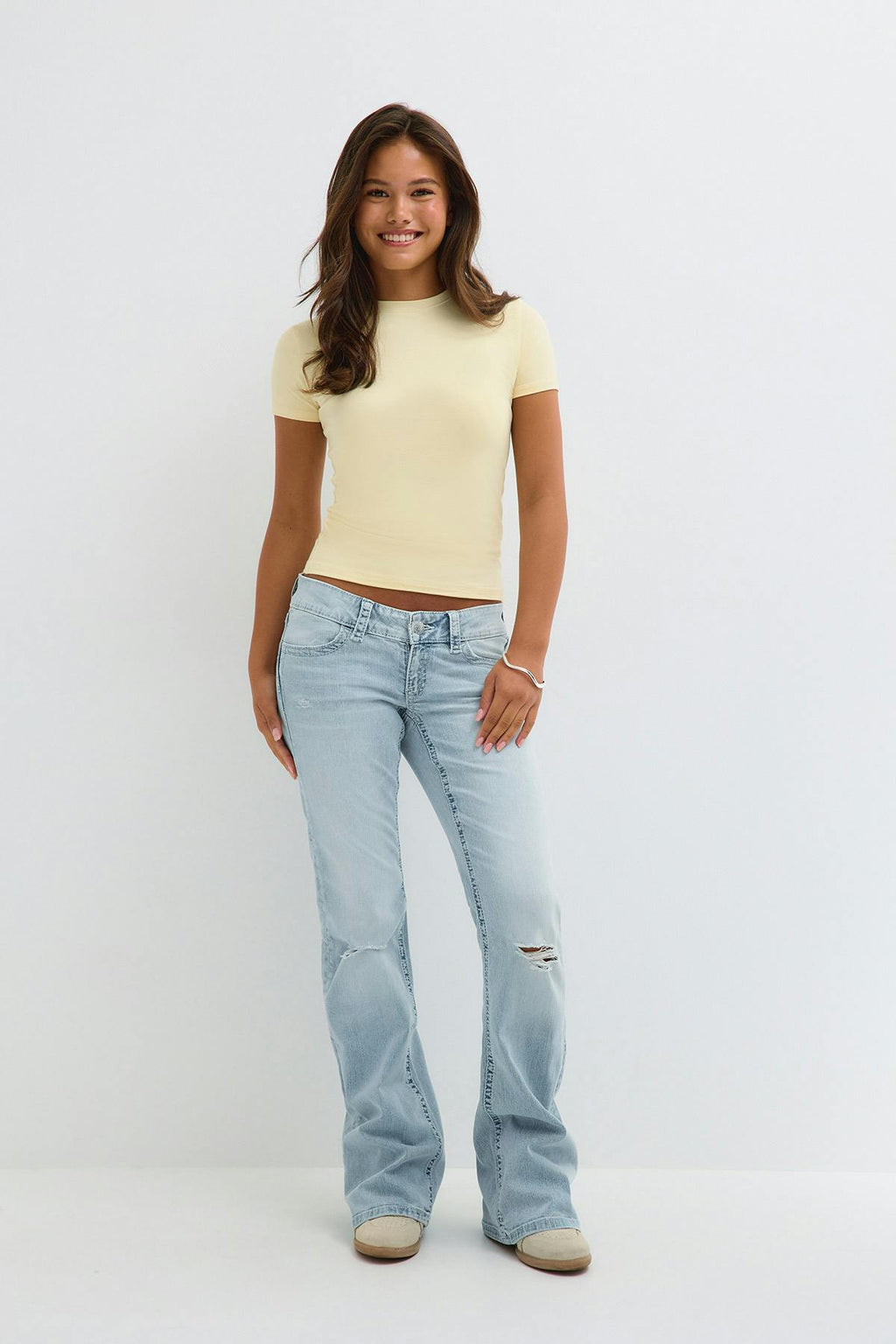 Y sparkle low flare jeans