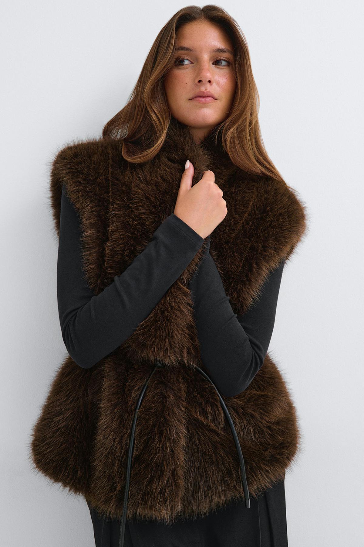 Faux fur vest