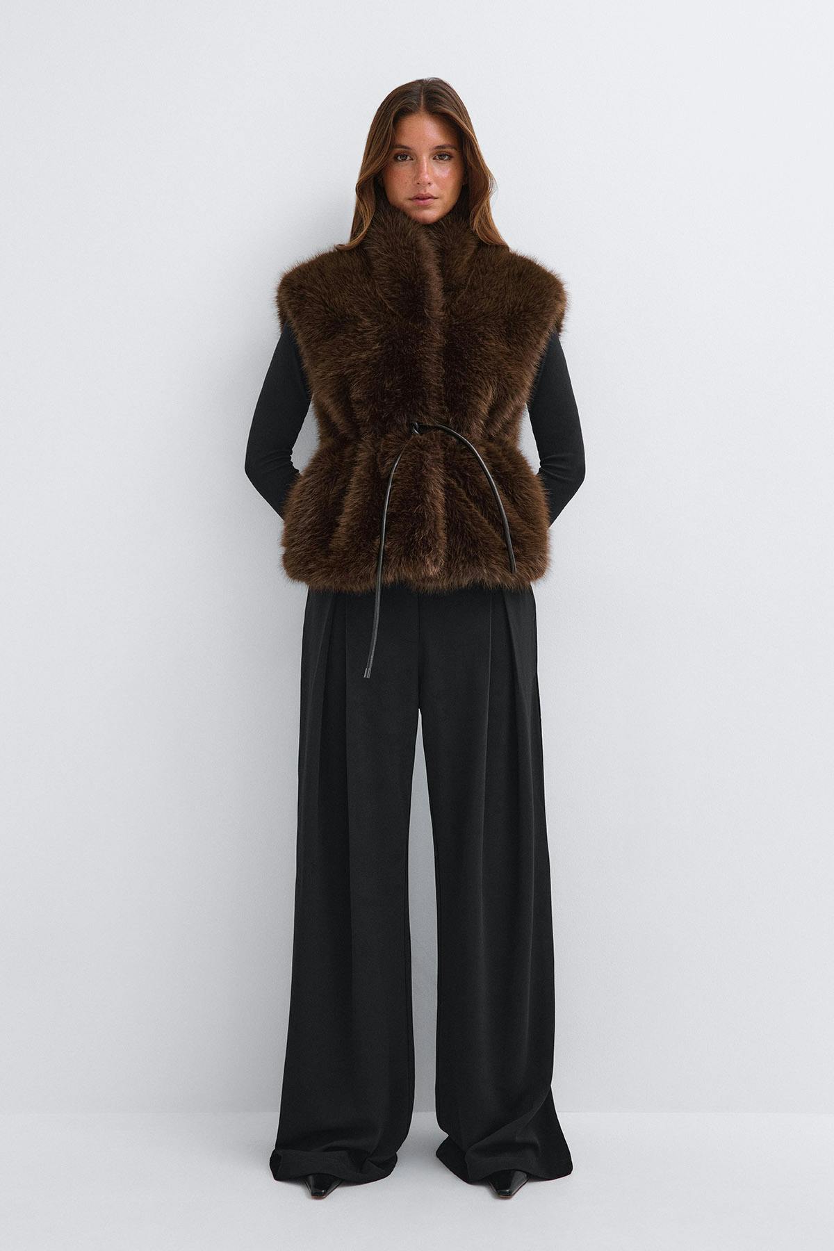 Faux fur vest