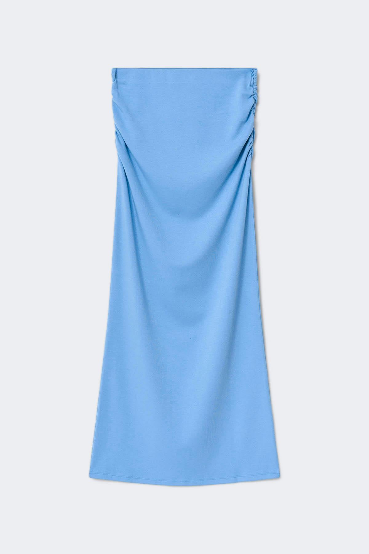 Ruched maxi skirt
