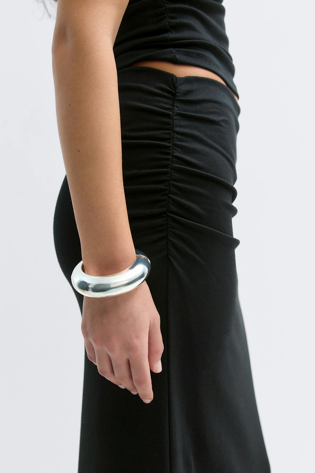 Ruched maxi skirt