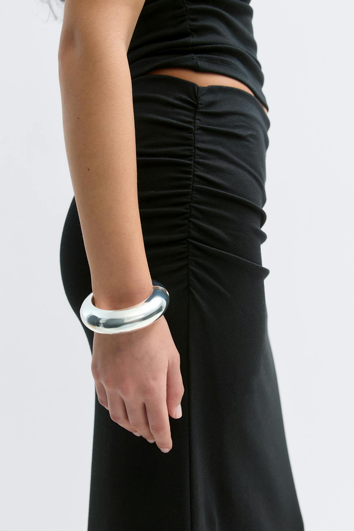 Ruched maxi skirt