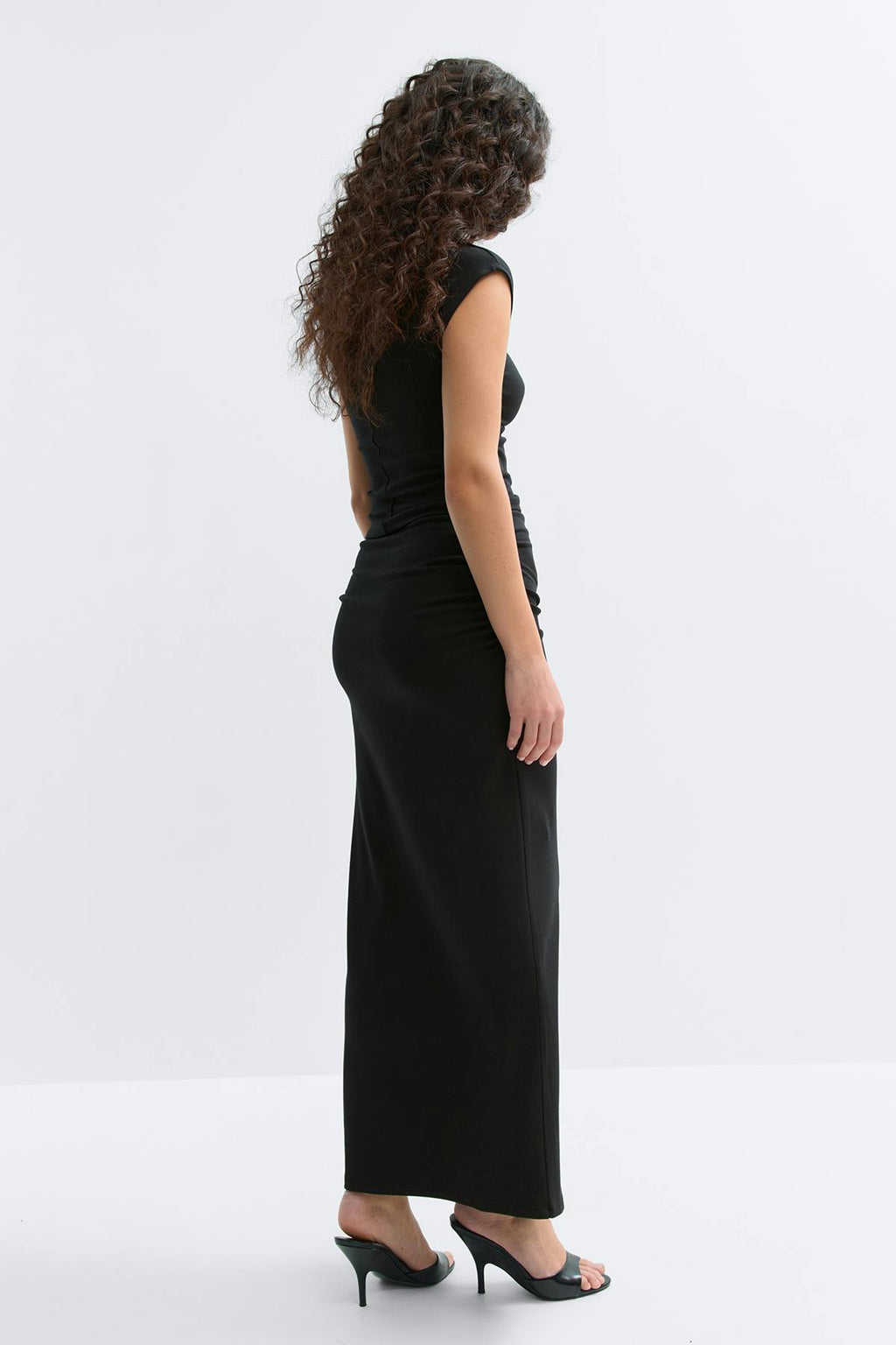 Ruched maxi skirt