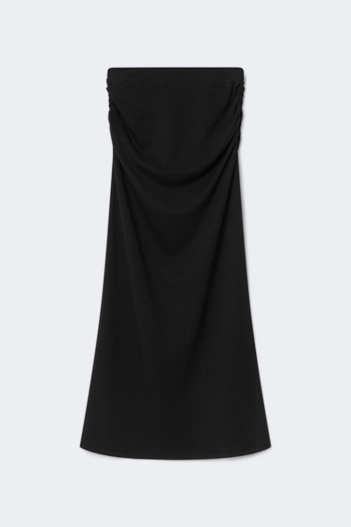 Ruched maxi skirt