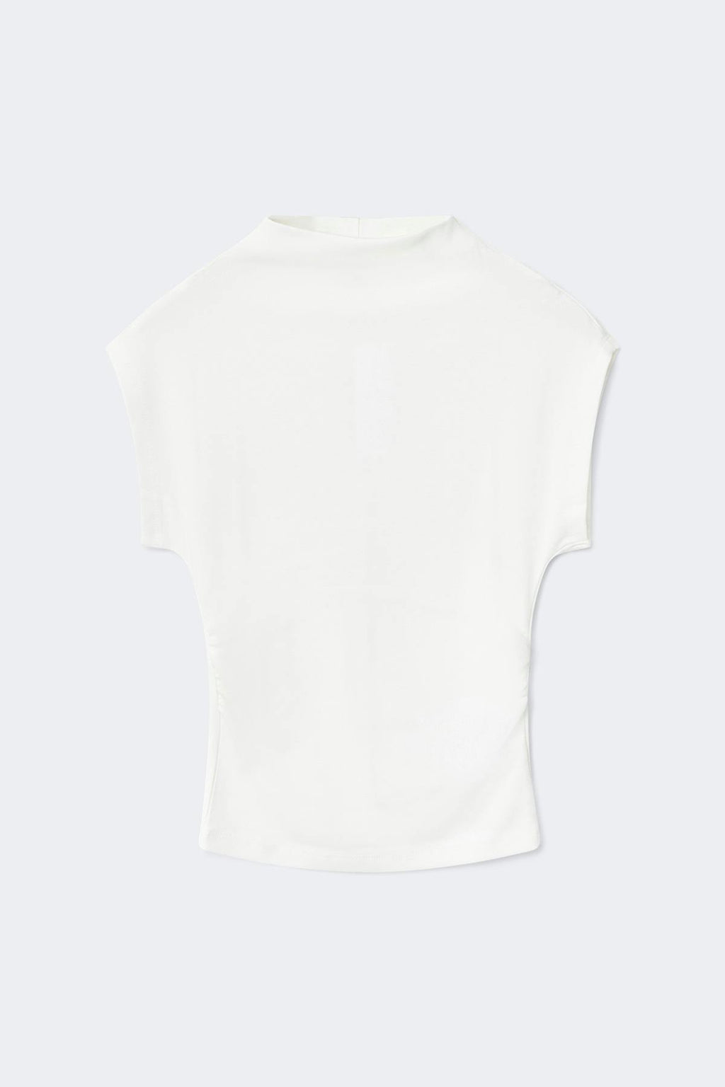 Ruched funnel neck top