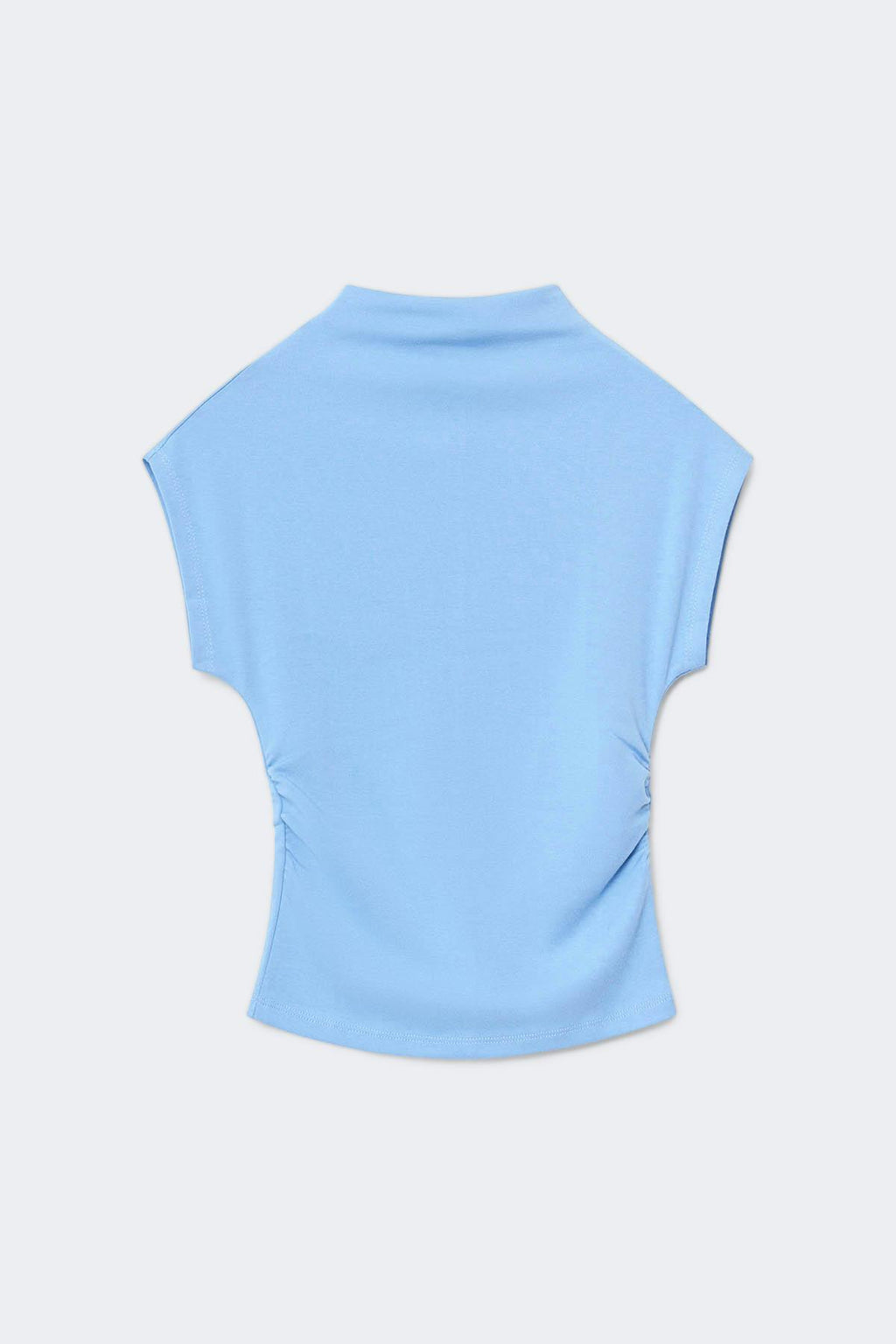 Ruched funnel neck top