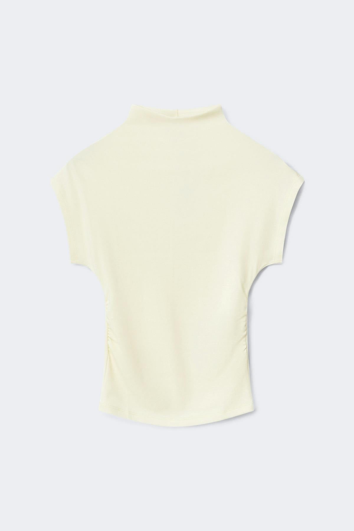 Ruched funnel neck top