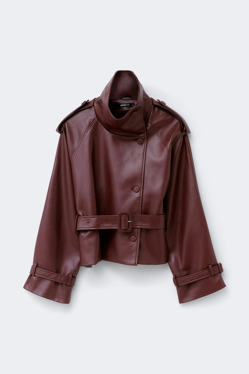 Pu high neck jacket