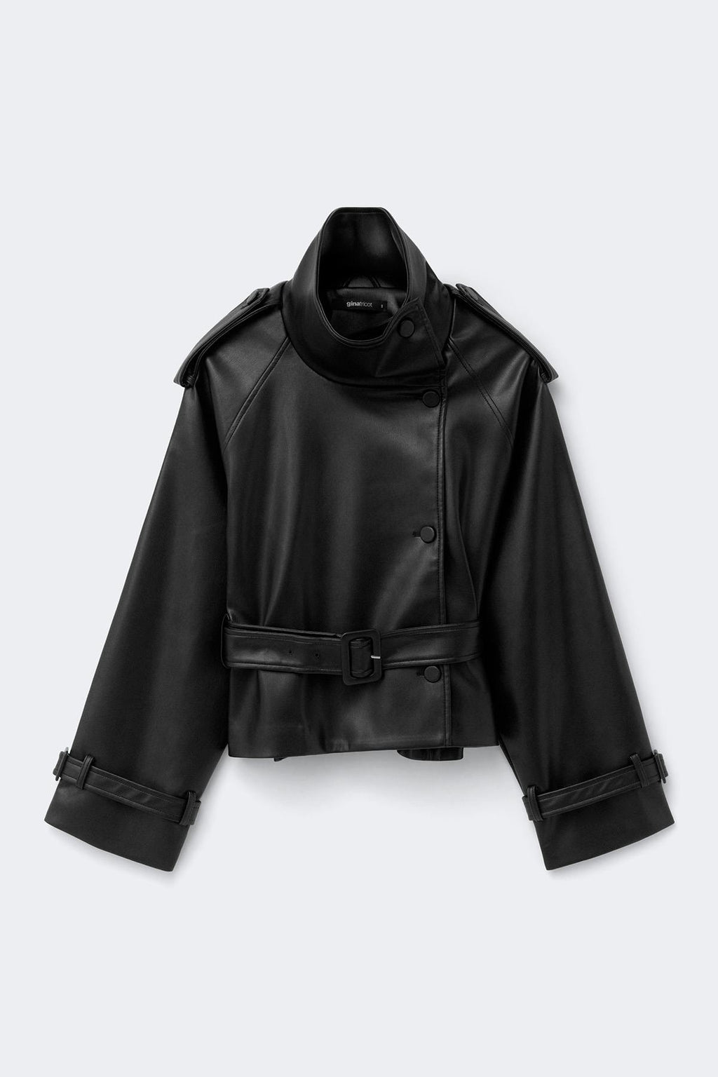 Pu high neck jacket