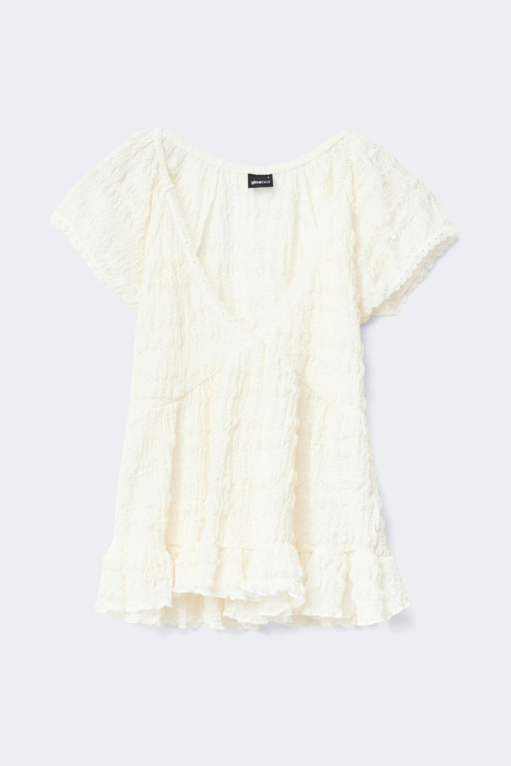 Babydoll lace detail top