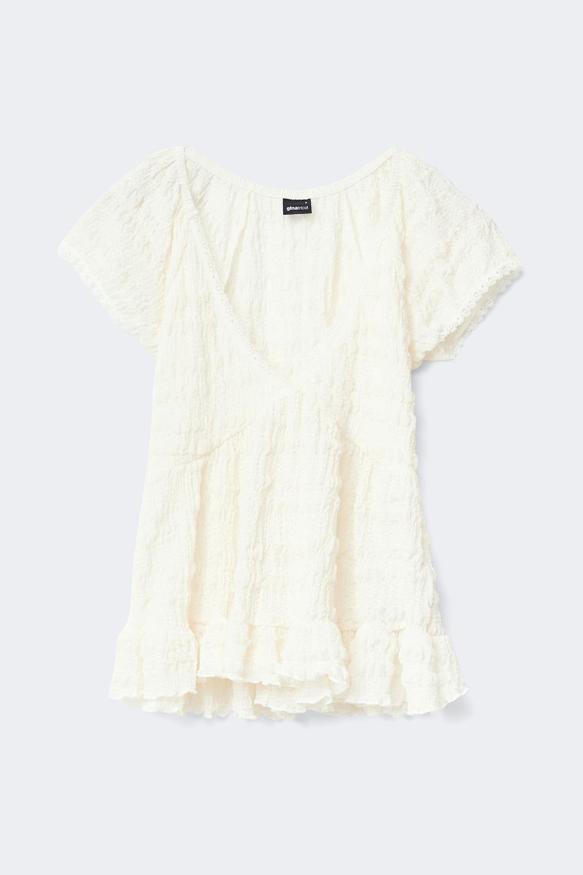 Babydoll lace detail top
