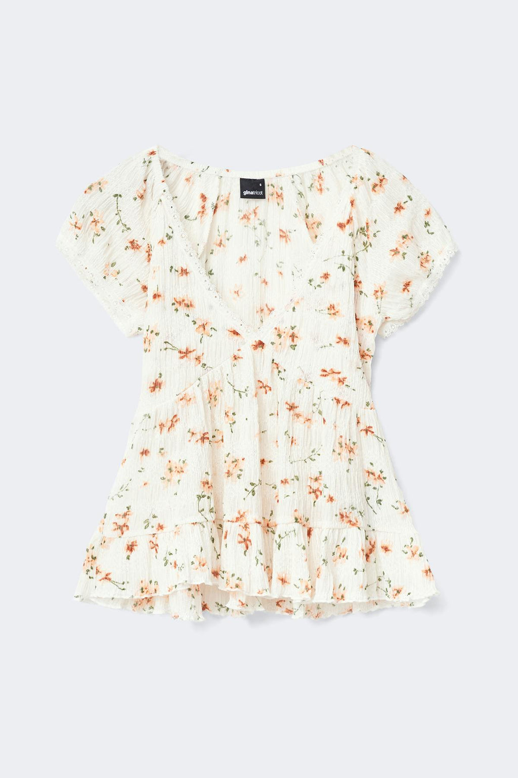 Babydoll lace detail top