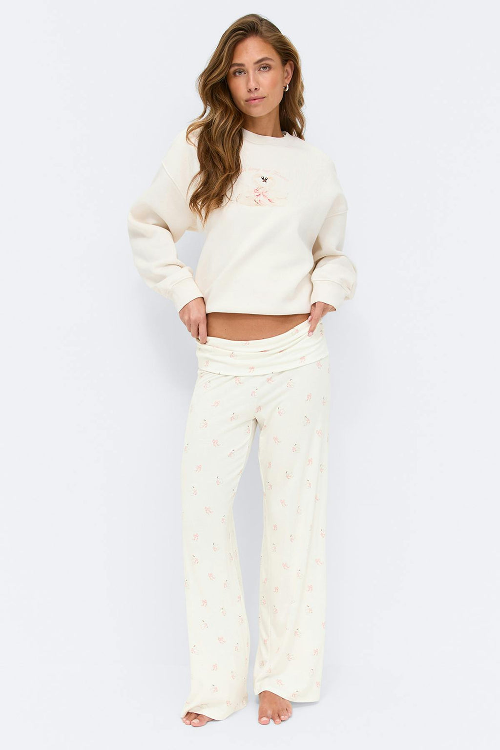 Folded loungewear trousers