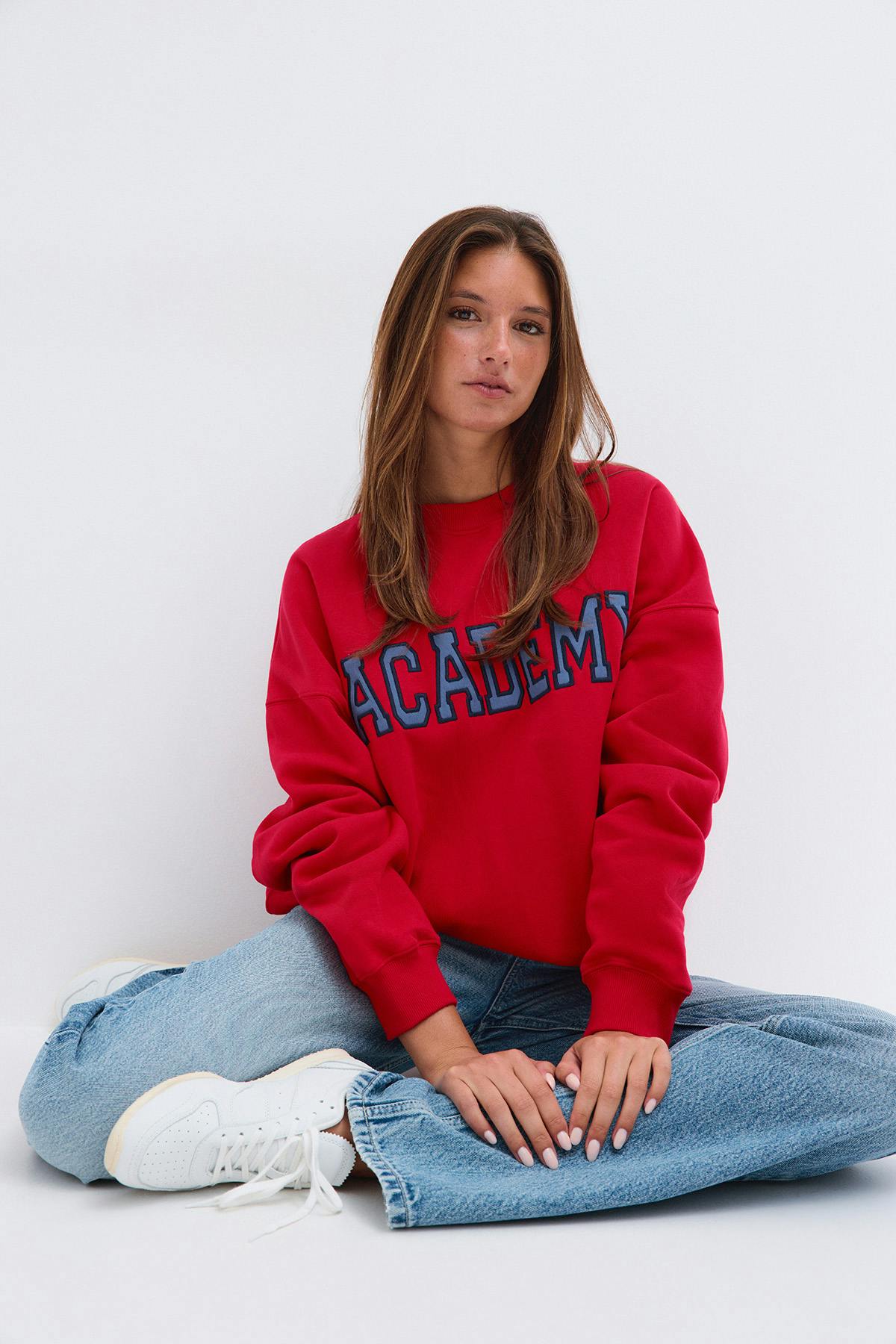 Oversized printed sweater