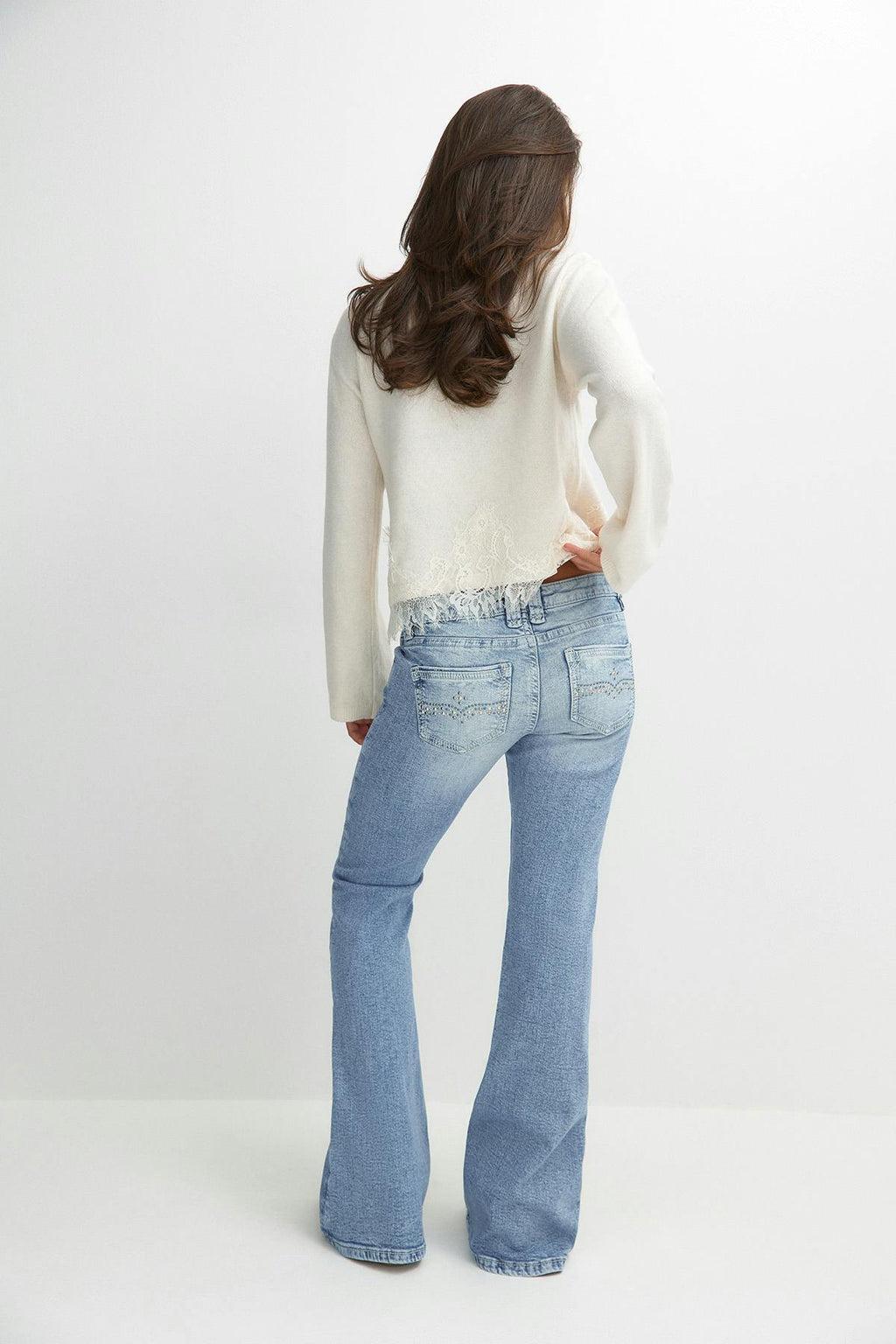 Y low rise flare jeans
