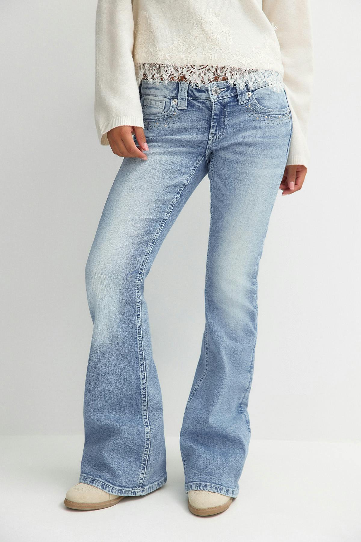Y low rise flare jeans