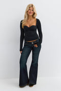 14+ hip hug ultra flare jeans