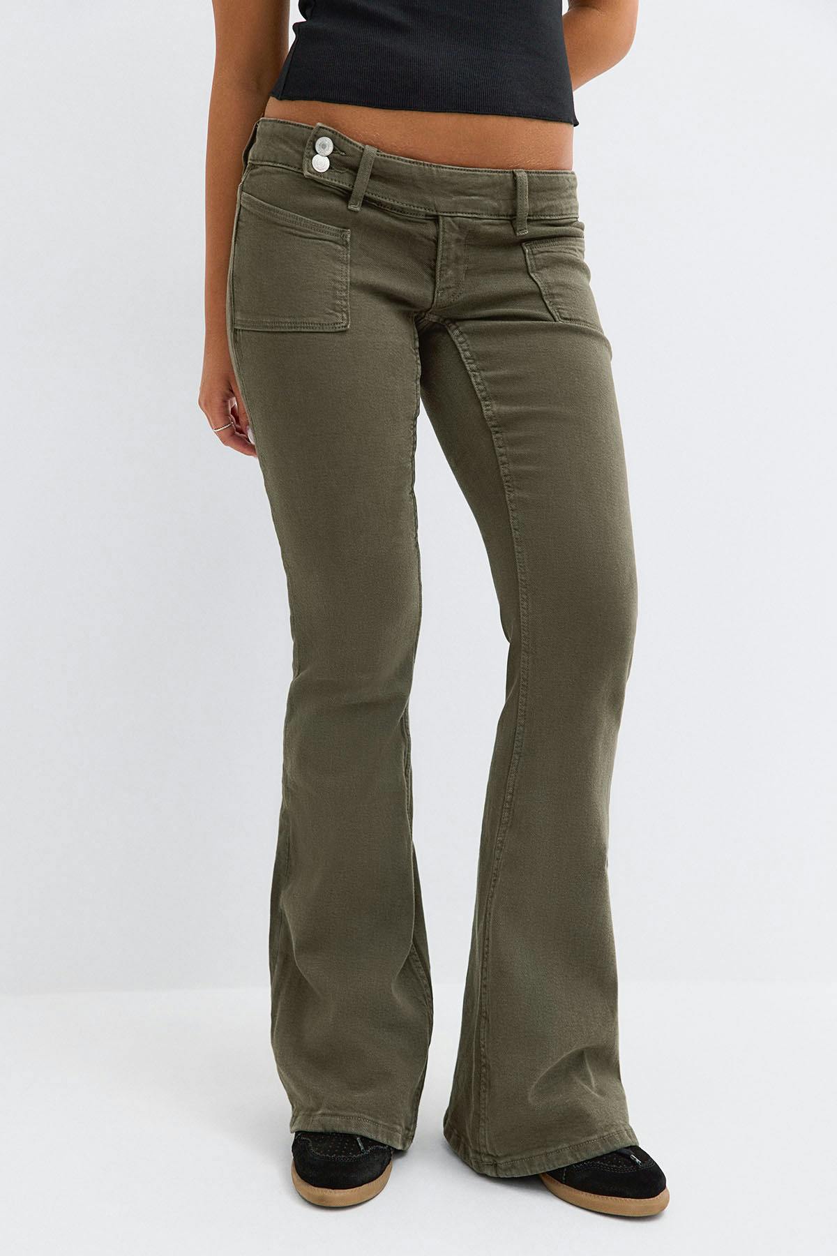 14+ pleated flare jeans