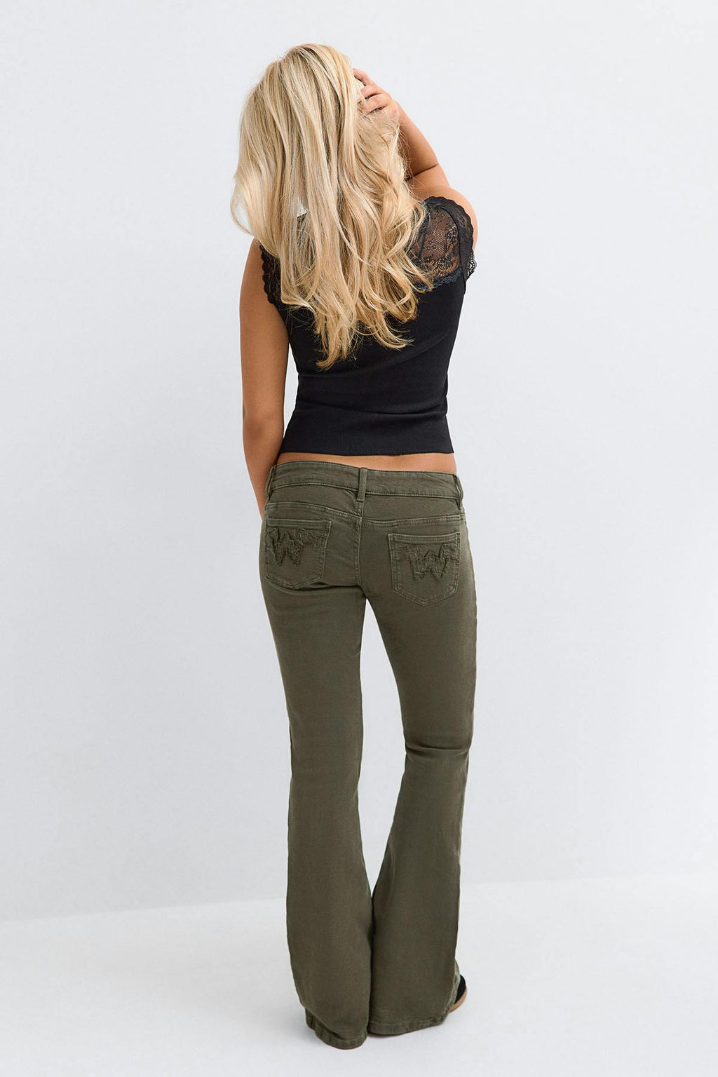 14+ pleated flare jeans
