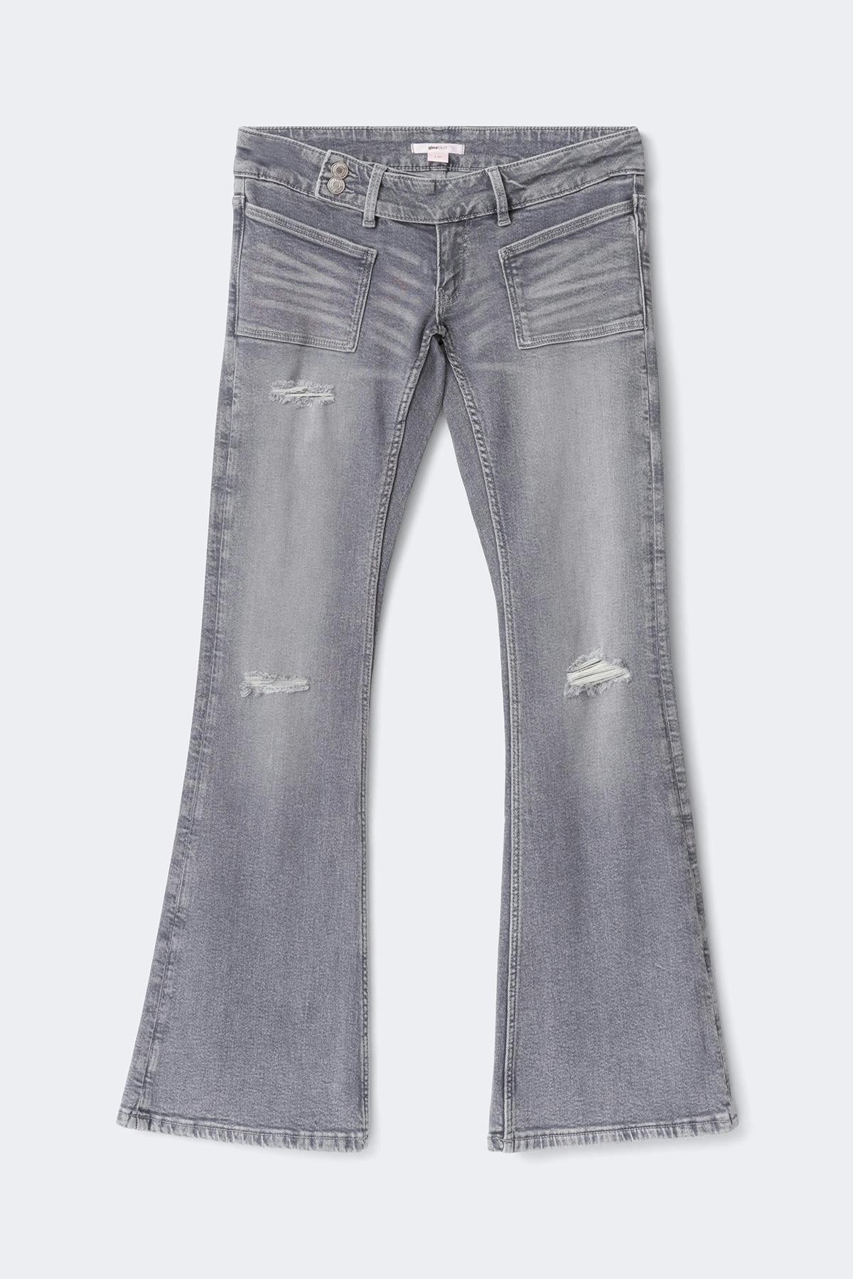 14+ pleated flare jeans