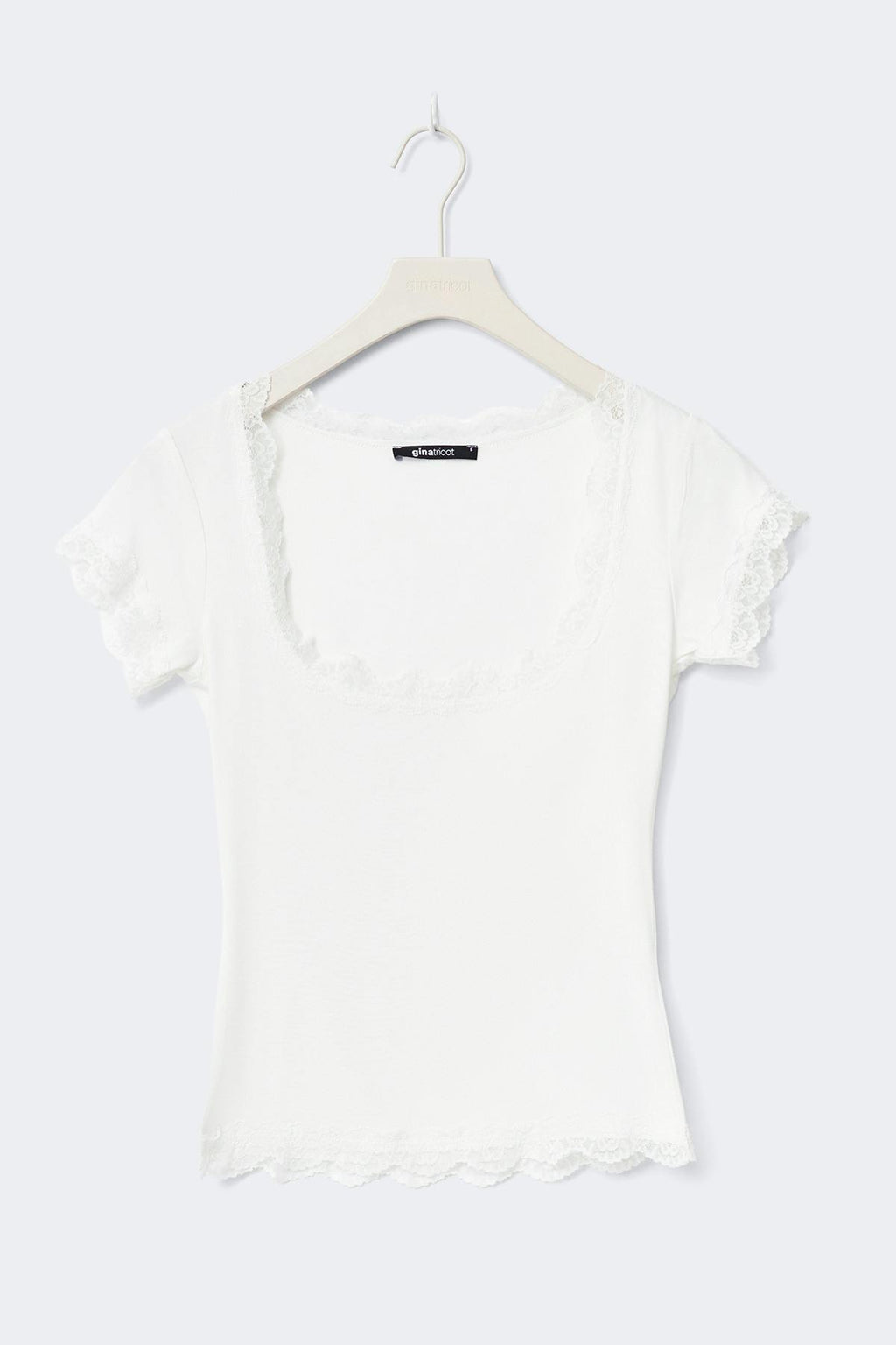 Lace detail scoop neck top