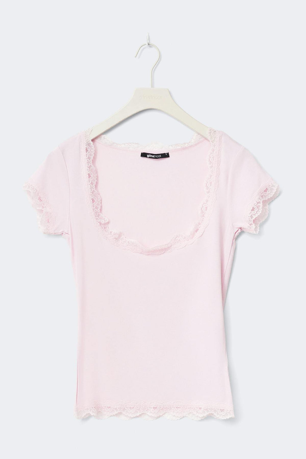 Lace detail scoop neck top