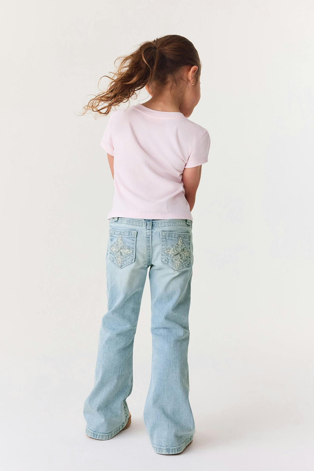 Y petite sparkle flare jeans