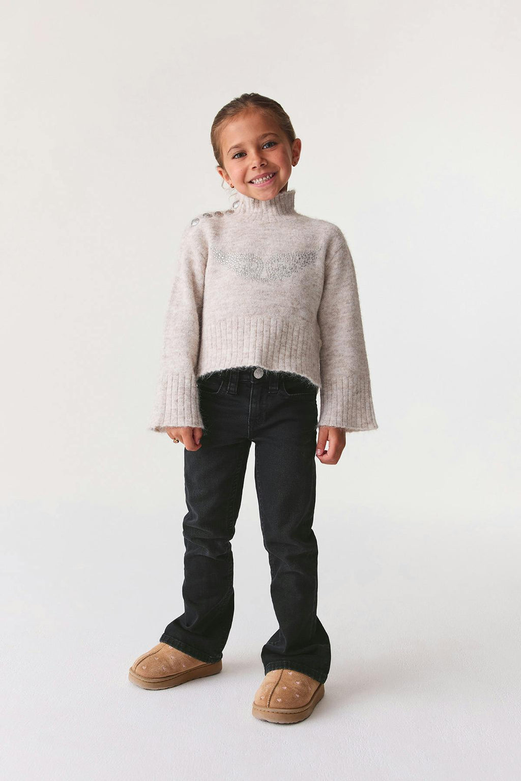 Y petite sparkle flare jeans