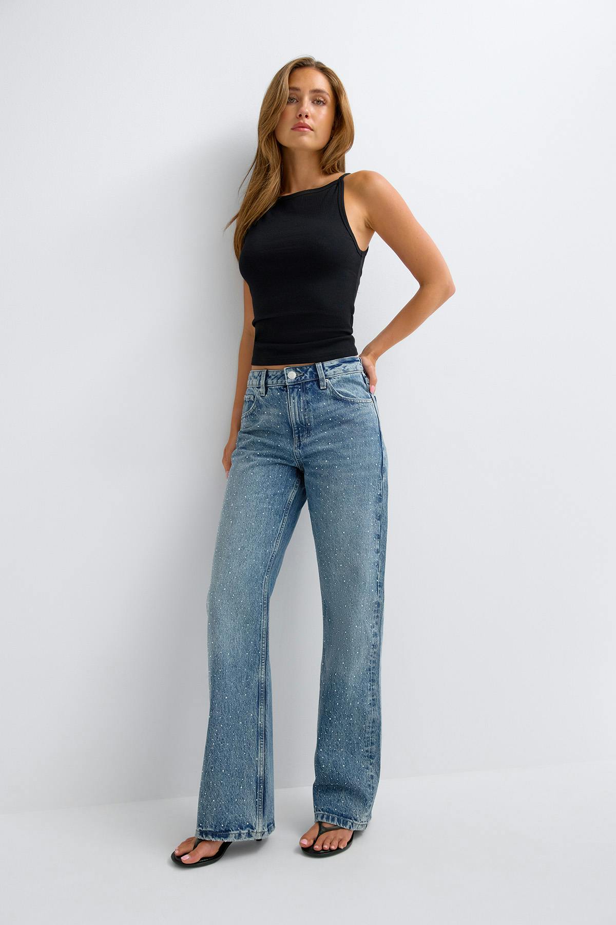 Rebel rhinestone jeans