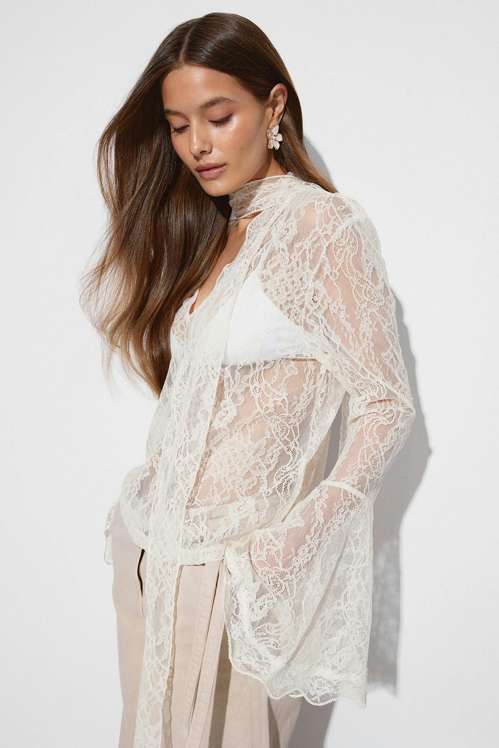 Lace long sleeve top