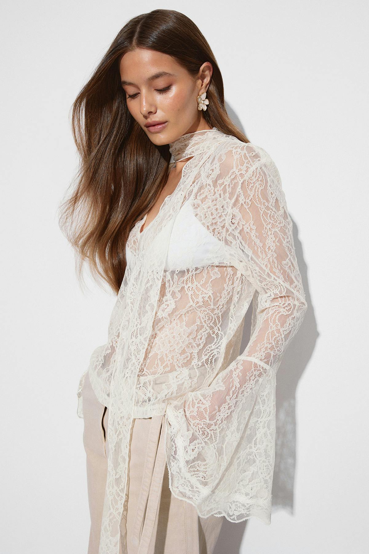 Lace long sleeve top