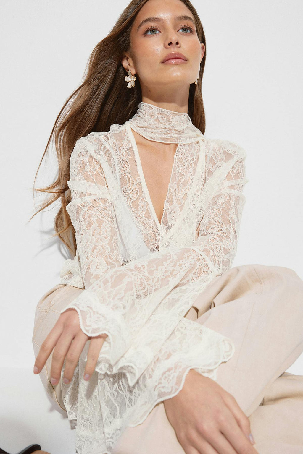 Lace long sleeve top