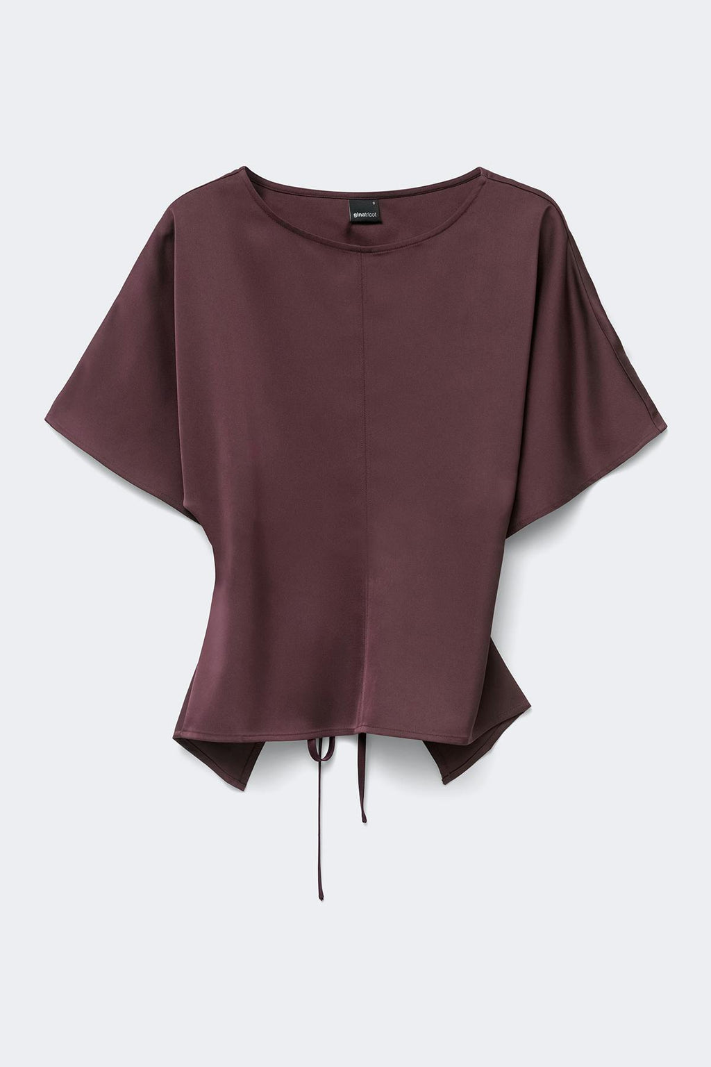 Open back satin blouse