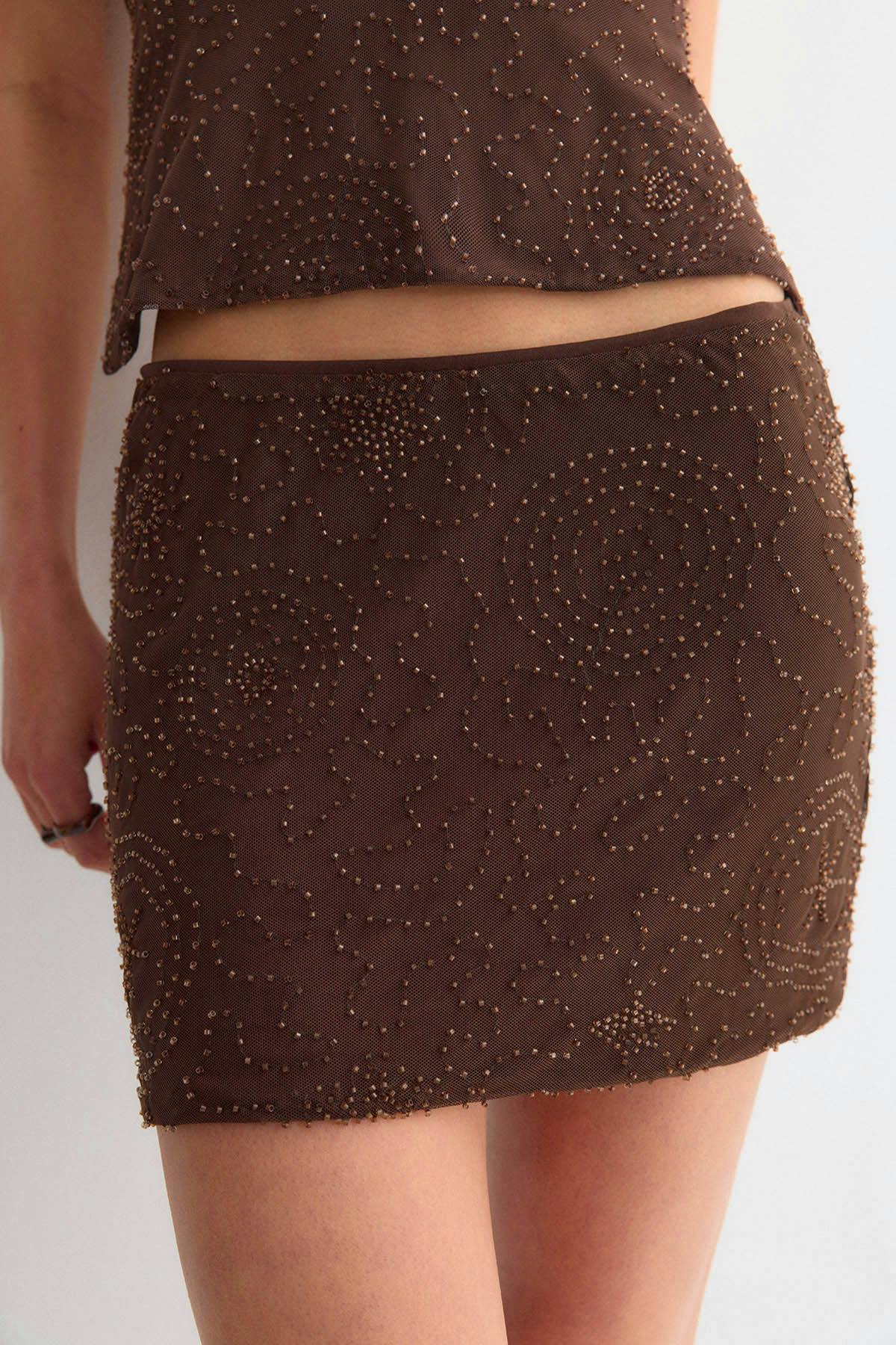 Beaded mini skirt