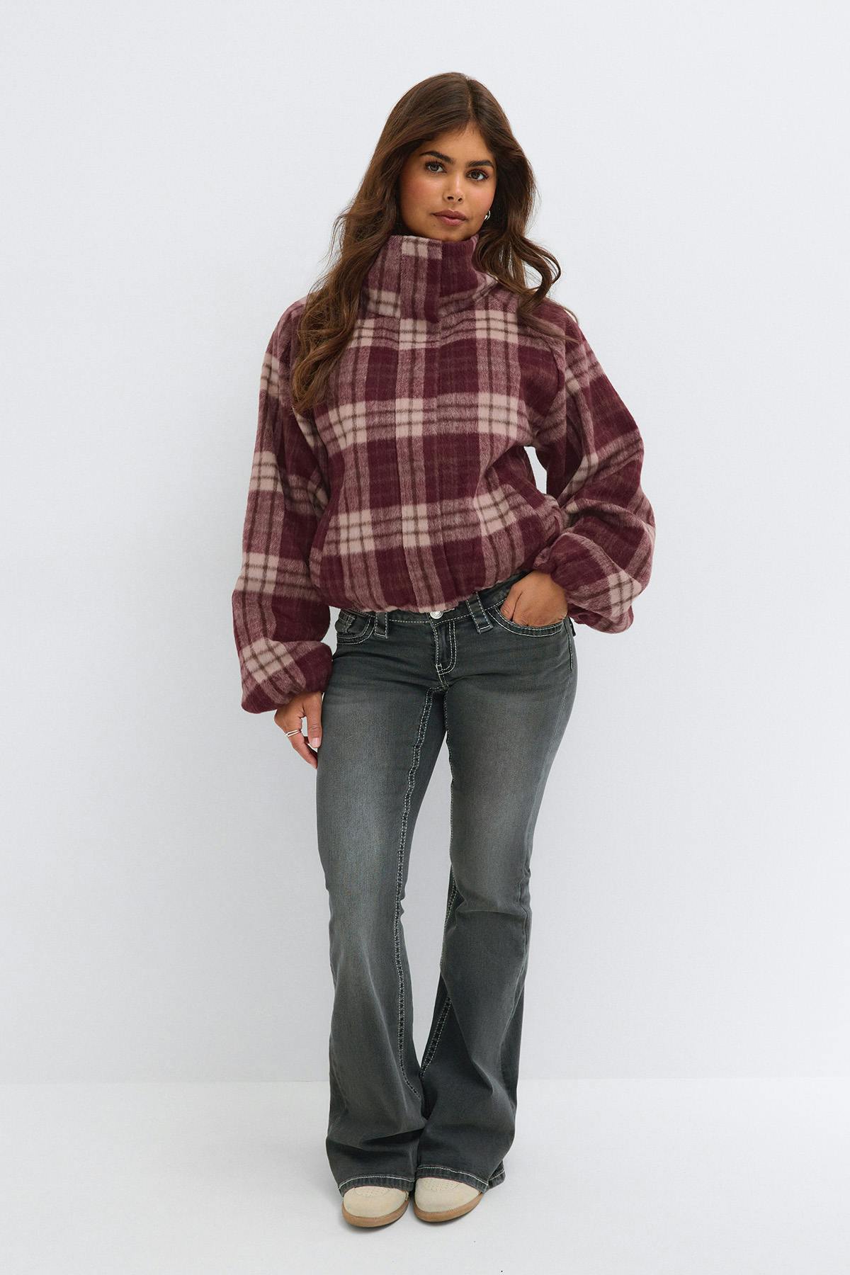 14+ checked bomber jacket