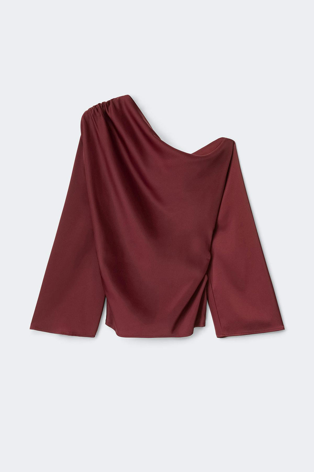 Draped satin blouse