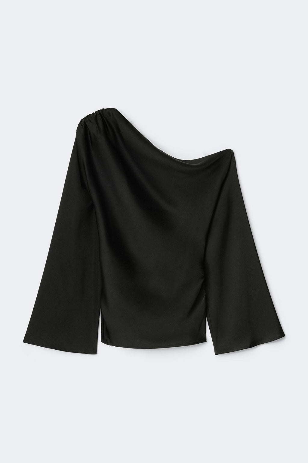 Draped satin blouse
