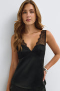 Lace satin top