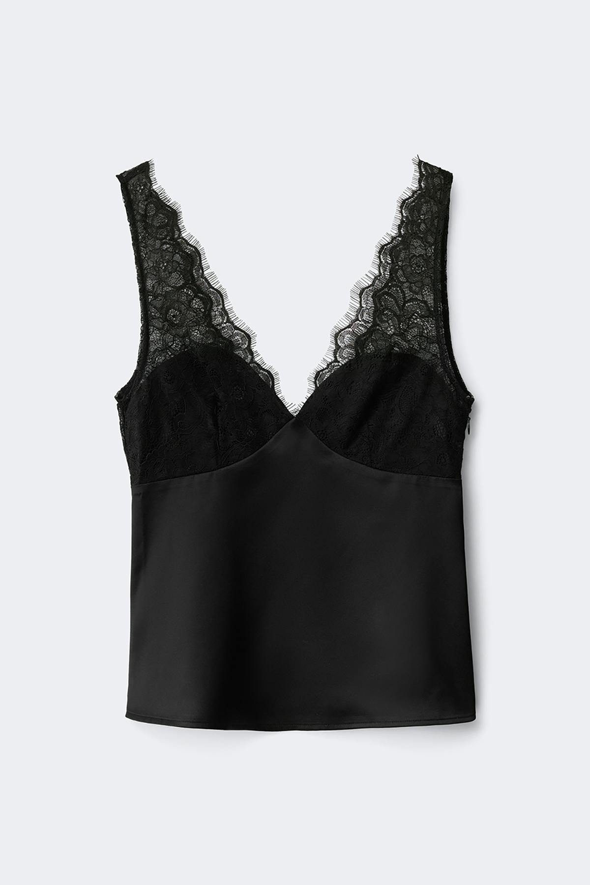 Lace satin top