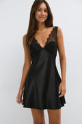 Lace satin mini dress