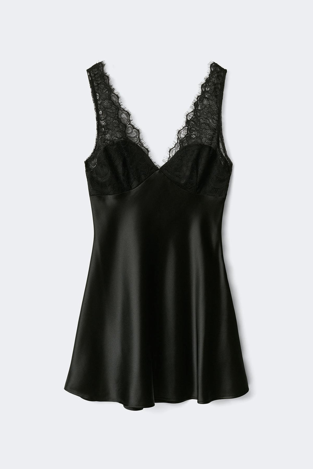 Lace satin mini dress
