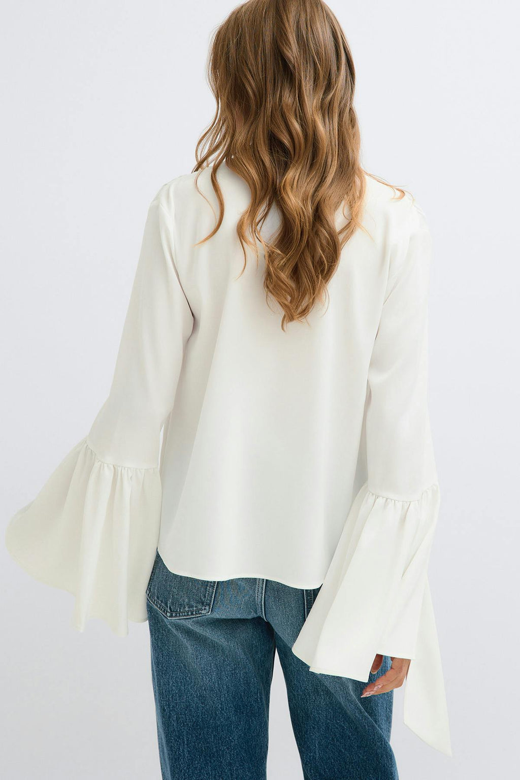 Wide sleeve scarf top