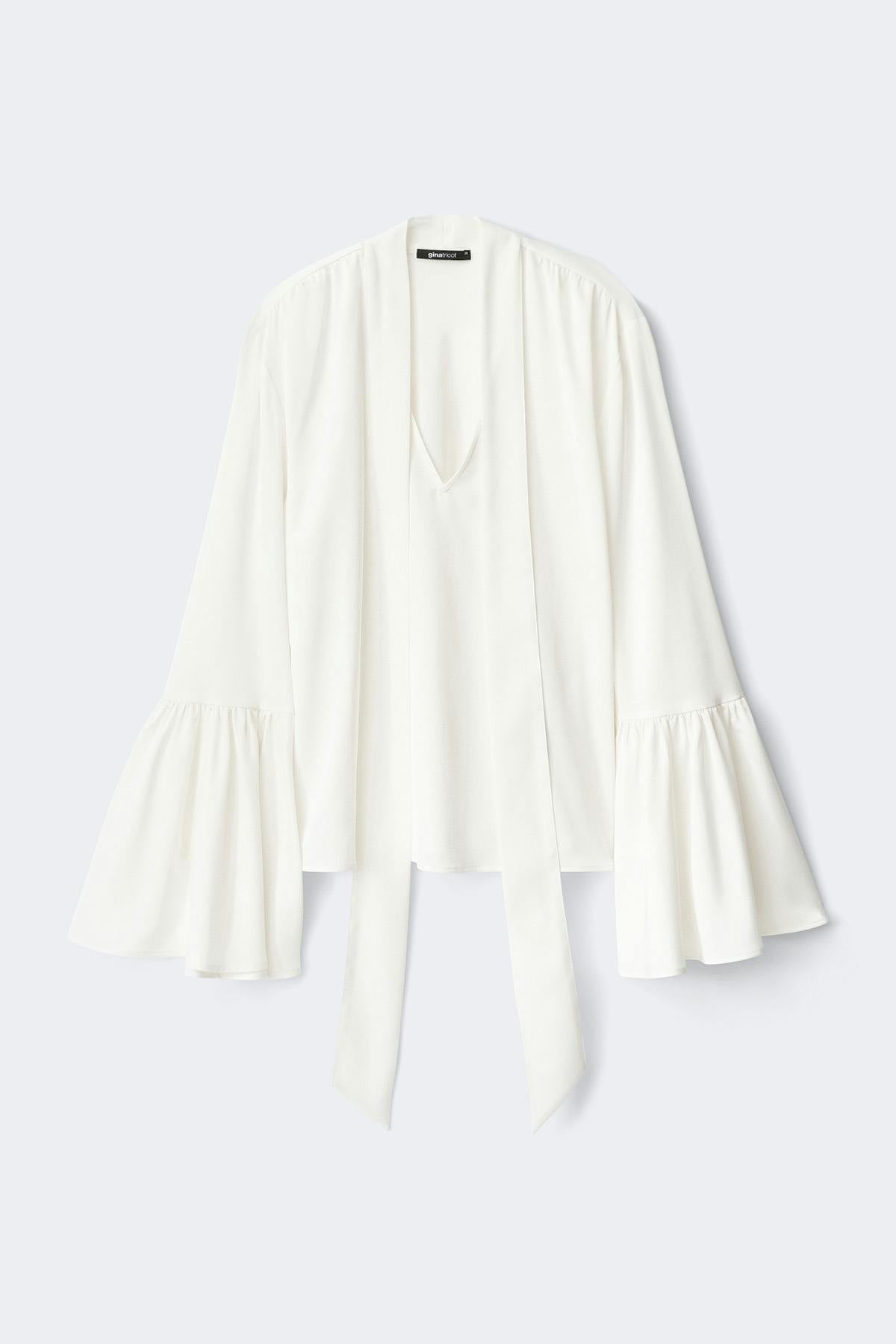 Wide sleeve scarf top
