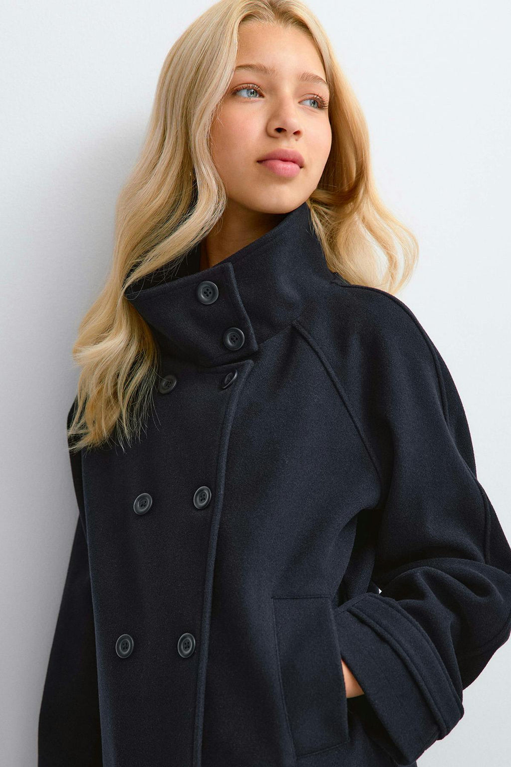 Y high neck felt jacket