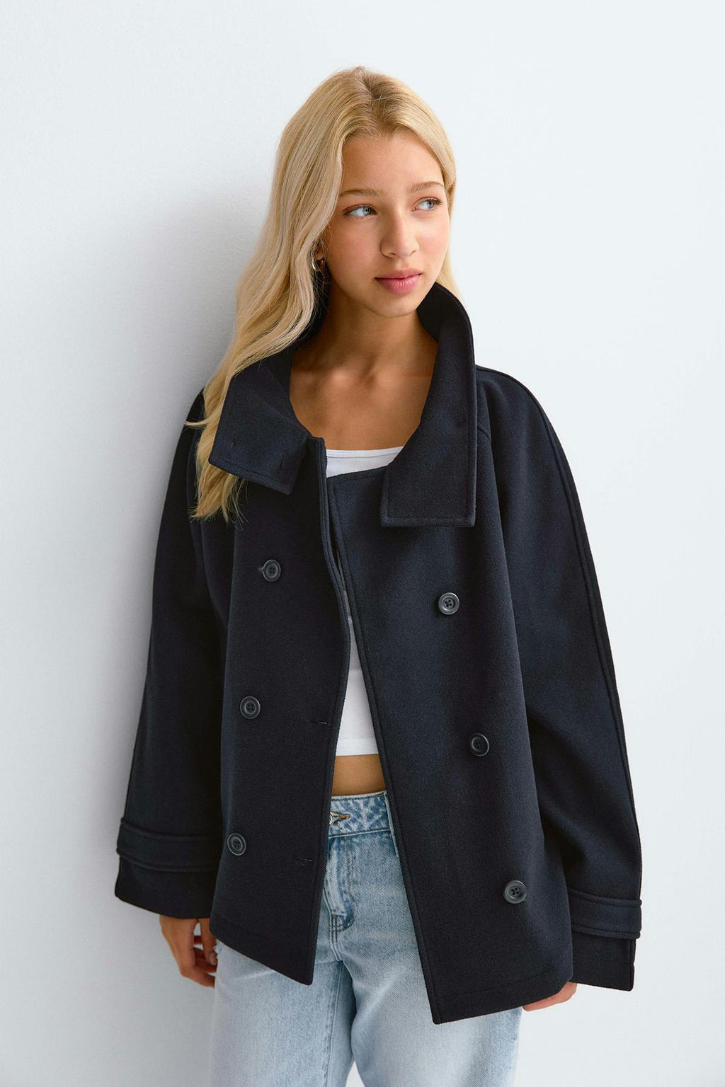 Y high neck felt jacket