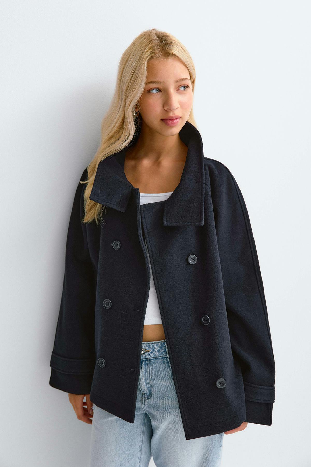 Y high neck felt jacket