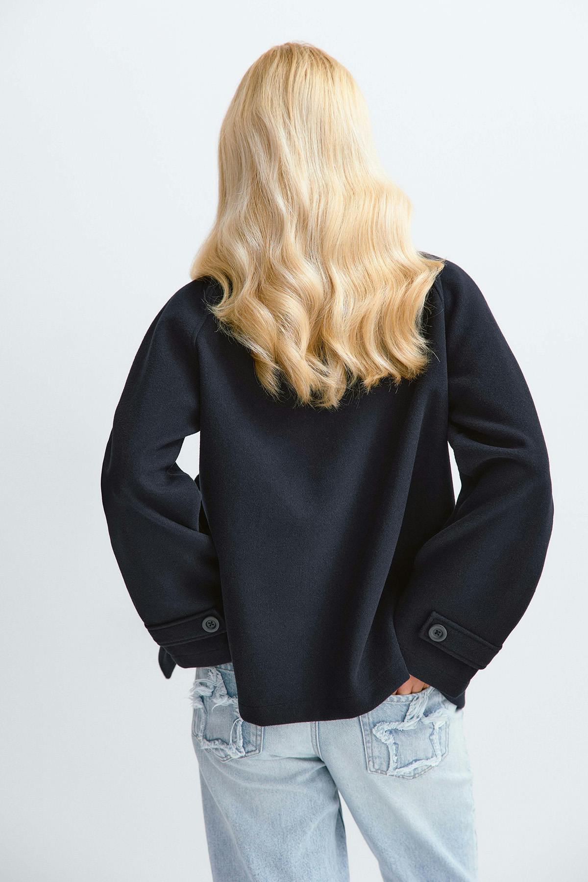Y high neck felt jacket