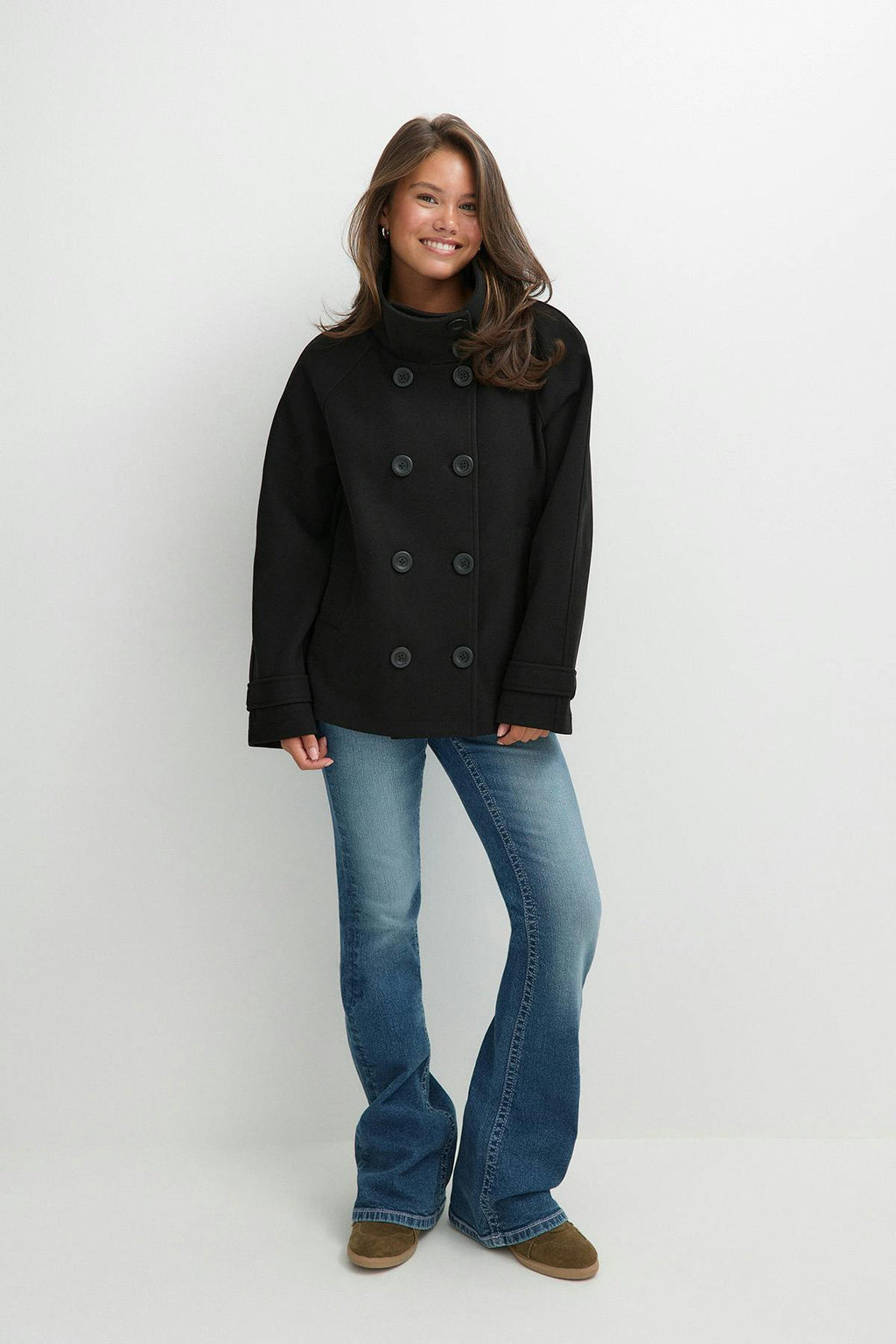 Y high neck felt jacket